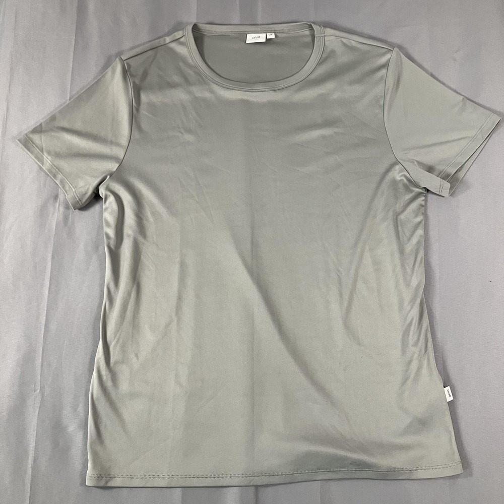 Onia Shirt Mens‎ Large Gray Performance Polyester Crewneck Athletic Tee